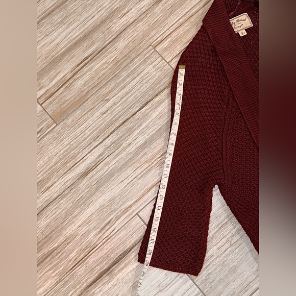 Lucky Brand Cardigan Burgundy 3/4 Sleeve size Large - Picture 2 of 7